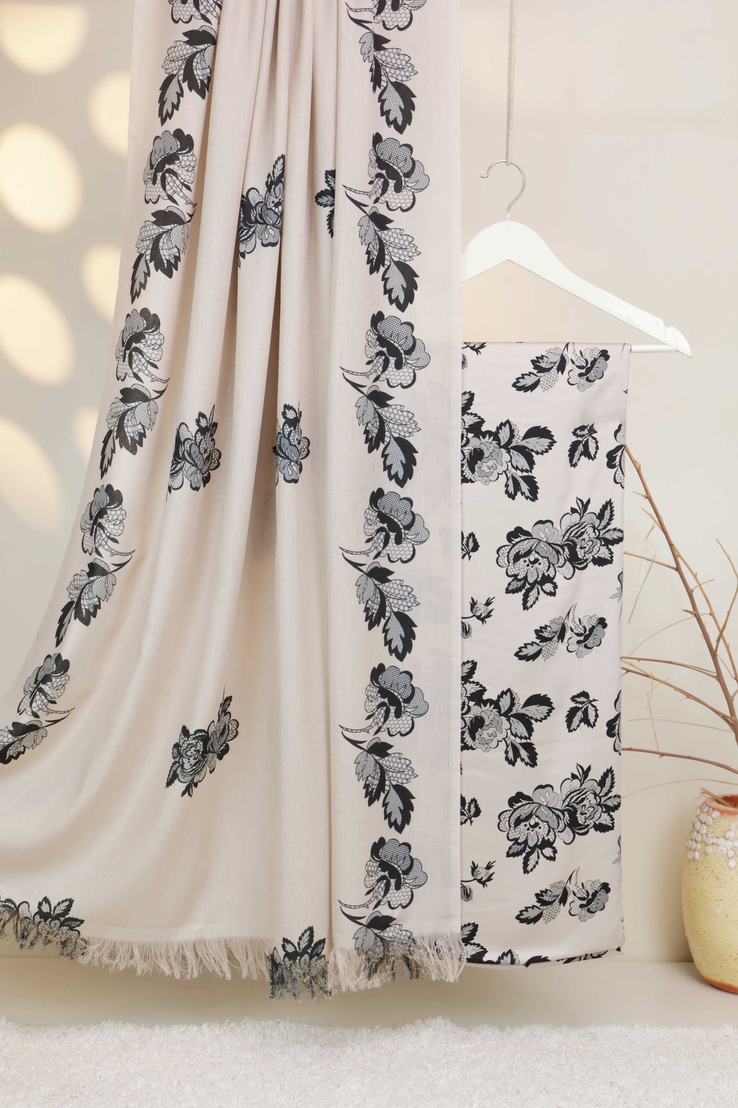 3Piece –  Printed Marina with Pashmina Shawl  VC182