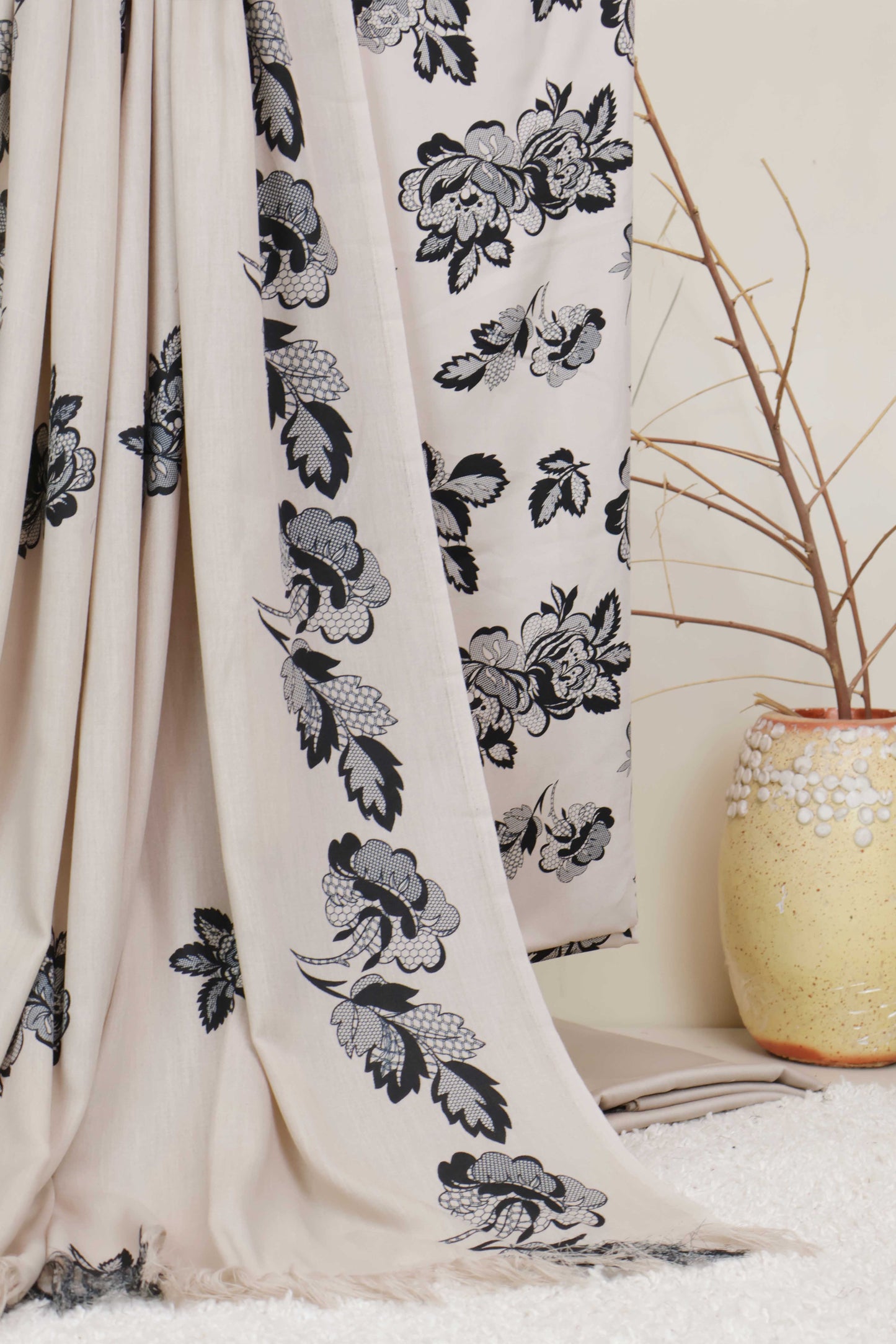 3Piece –  Printed Marina with Pashmina Shawl  VC182