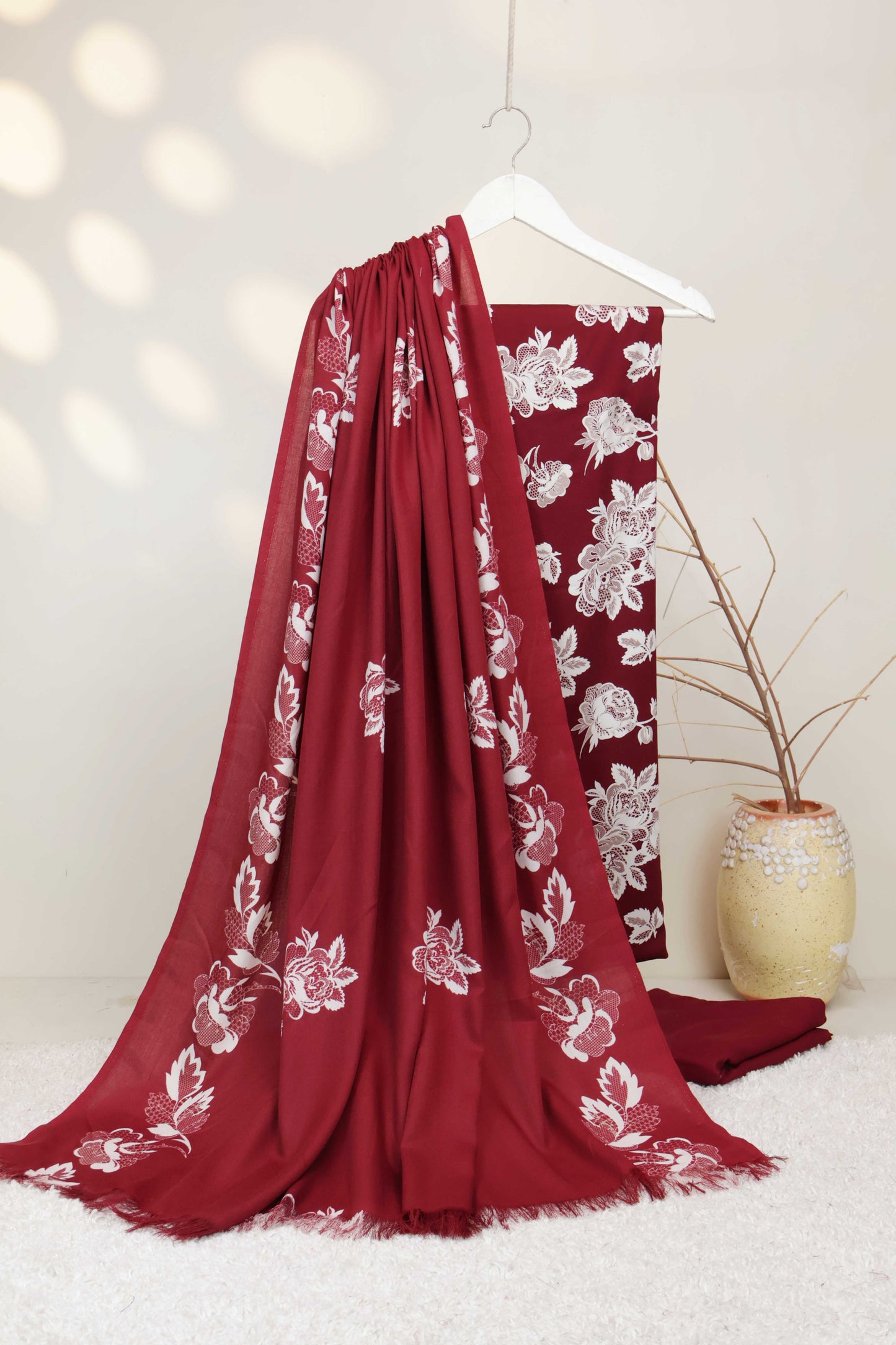 3Piece –  Printed Marina with Pashmina Shawl  VC181