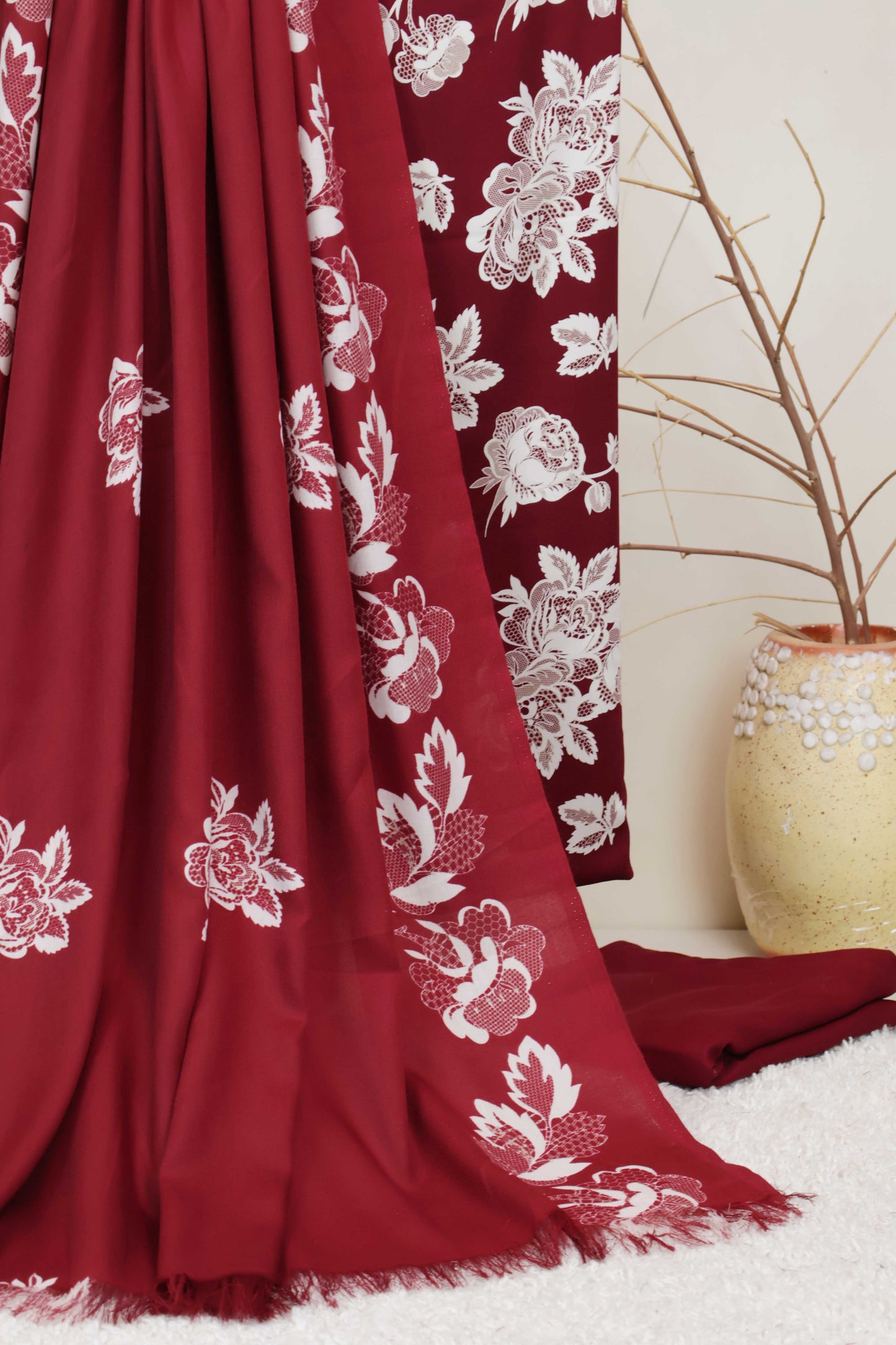 3Piece –  Printed Marina with Pashmina Shawl  VC181