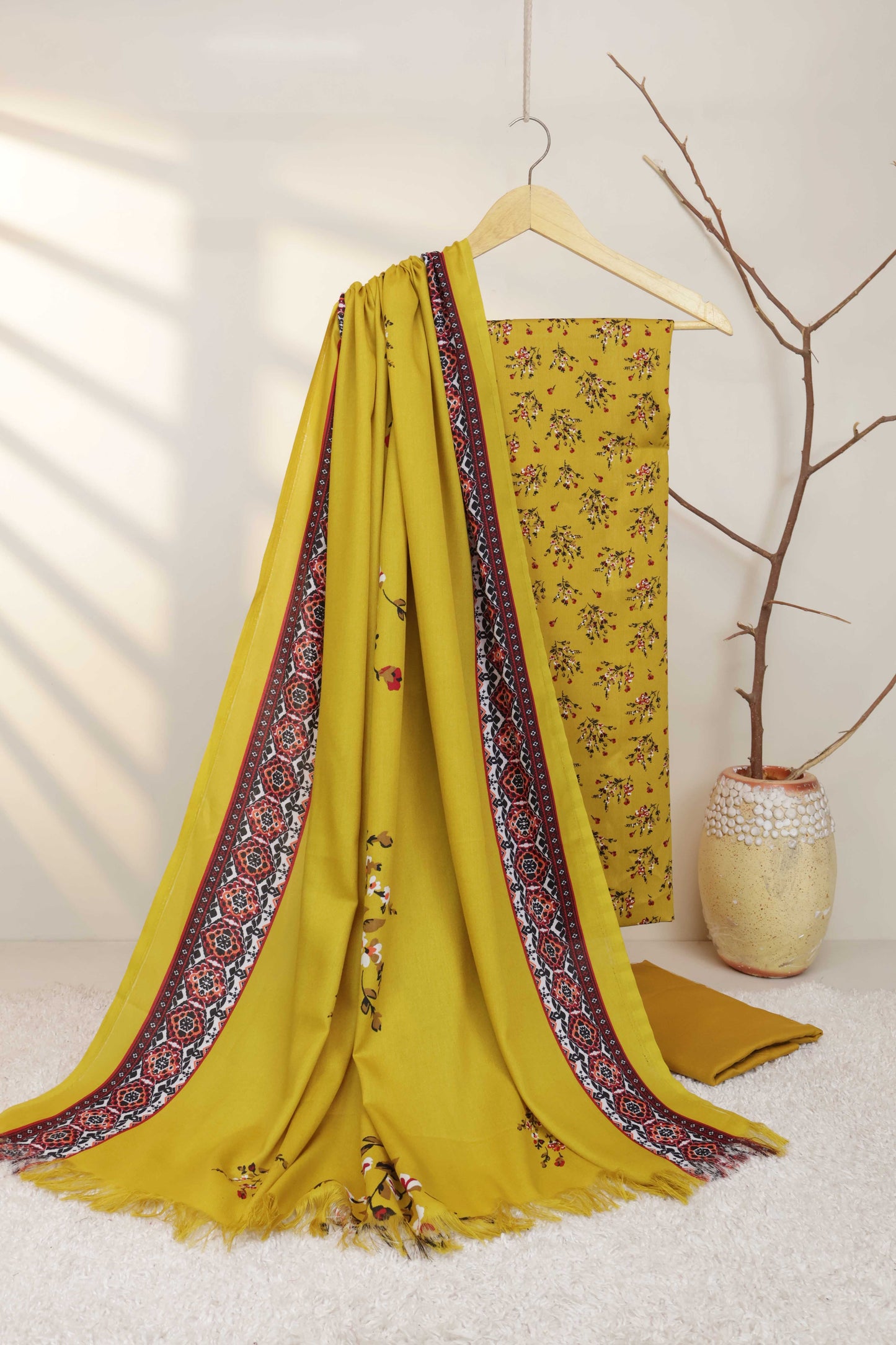 3Piece –  Printed Katria Marina with Pashmina Shawl  VC198