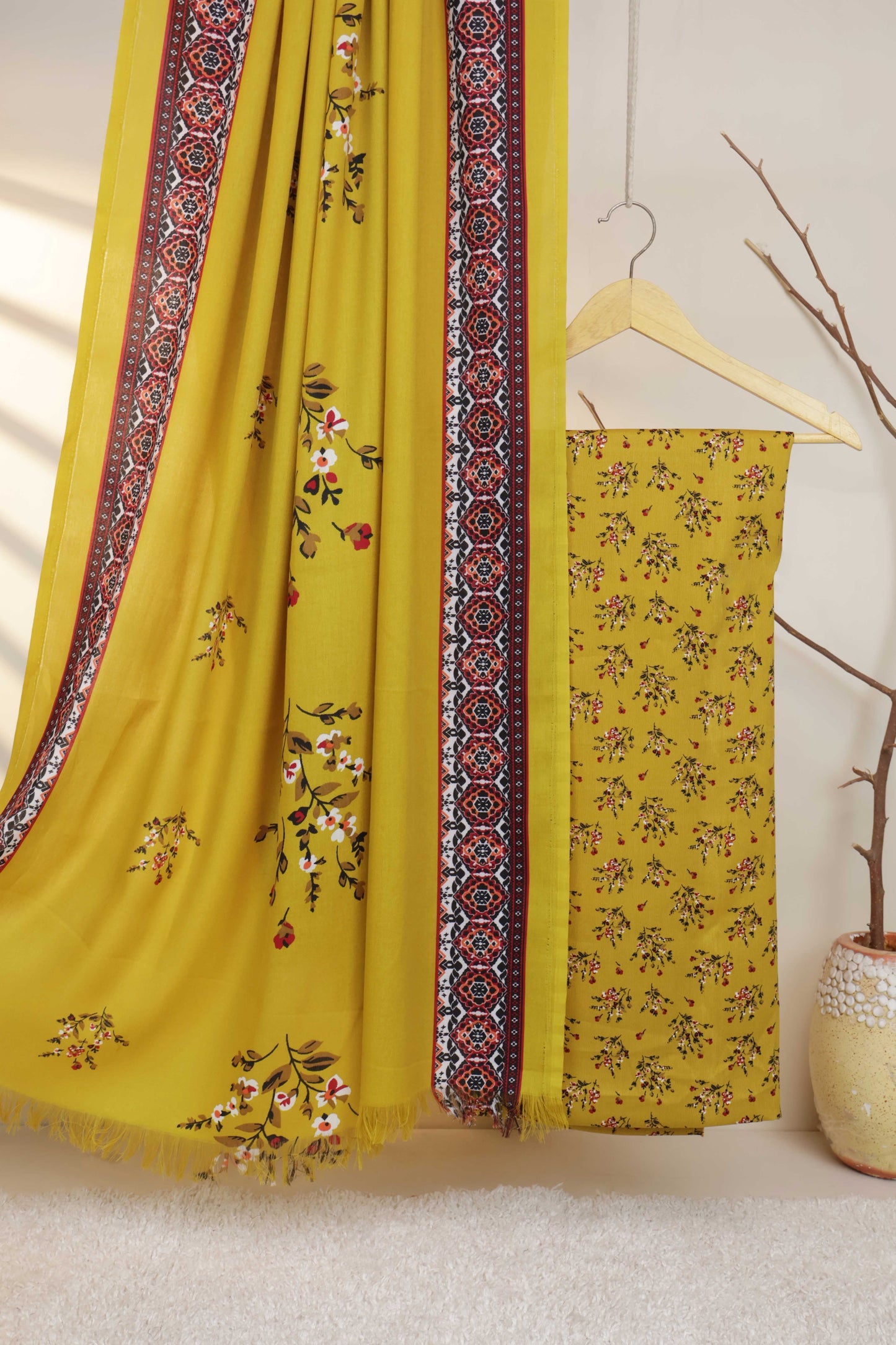 3Piece –  Printed Katria Marina with Pashmina Shawl  VC198