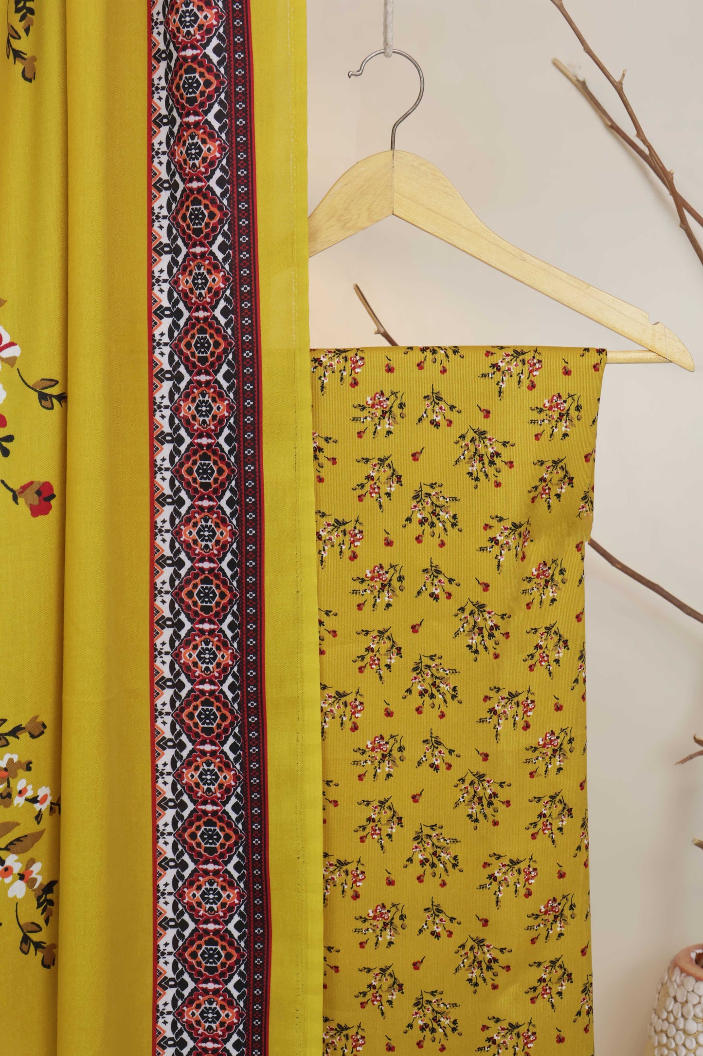 3Piece –  Printed Katria Marina with Pashmina Shawl  VC198