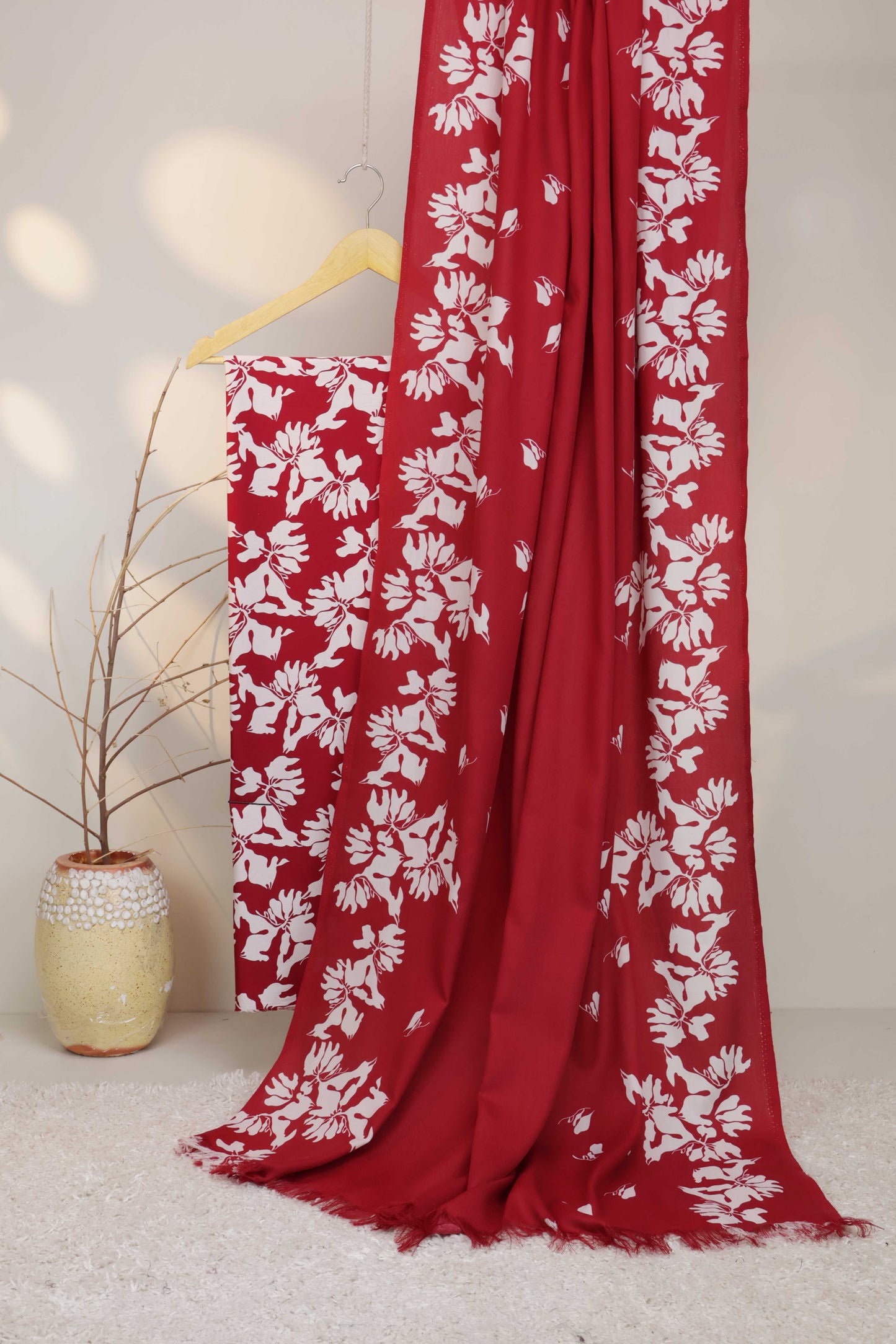 3Piece –  Printed Katrai Marina with Pashmina Shawl  VC76