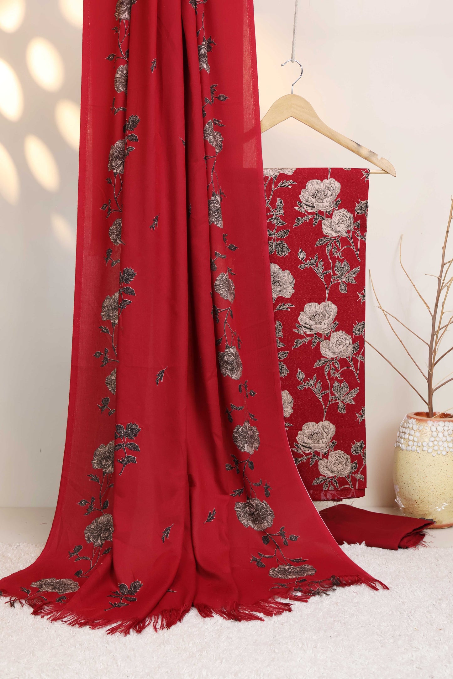 3Piece –  Printed Katrai Marina with Pashmina Shawl  VC104