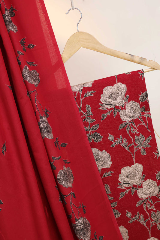 3Piece –  Printed Katrai Marina with Pashmina Shawl  VC104