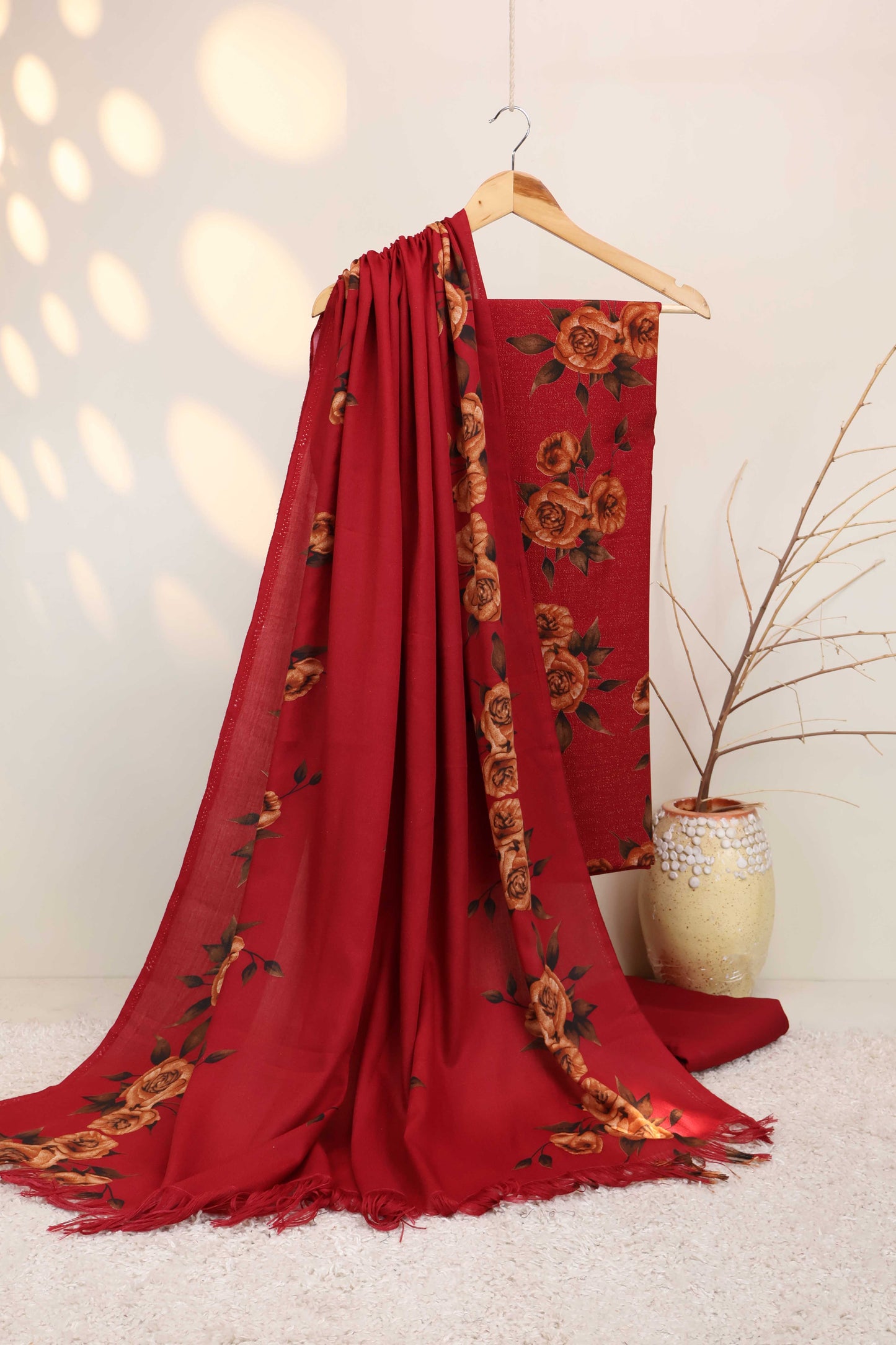 3Piece –  Printed Katrai Marina with Pashmina Shawl  VC147