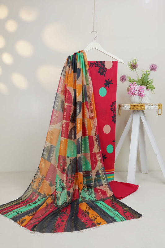 3Piece - Printed Lawn Suit POP ART  GJPA2401A18