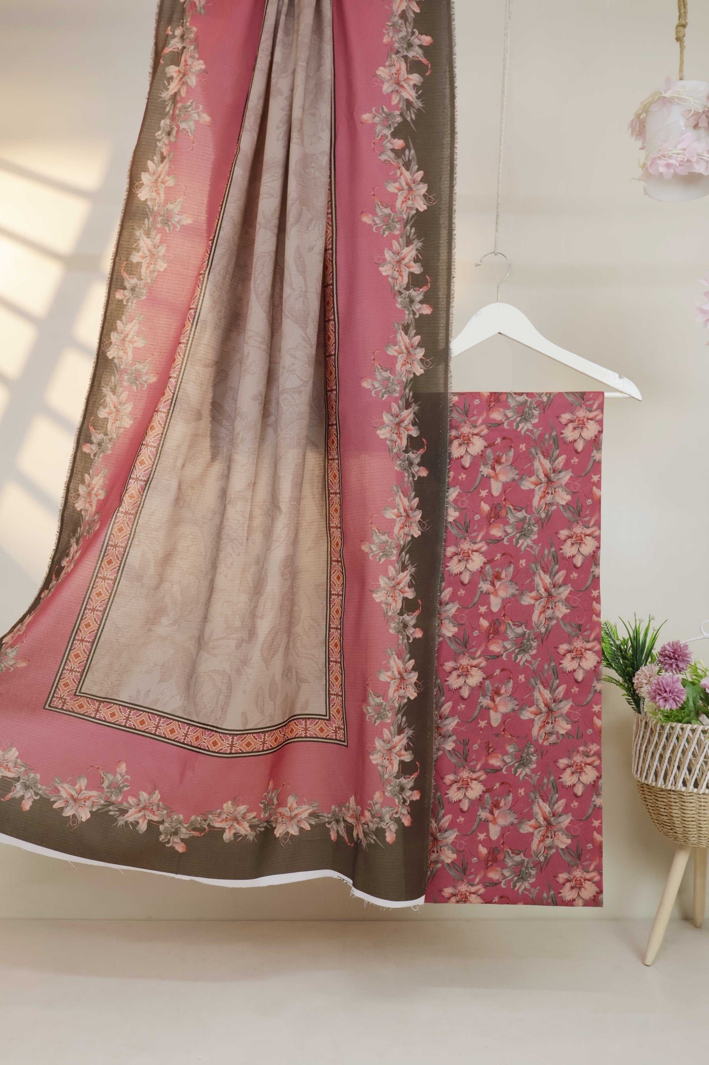 3Piece - Printed Doriya Lawn Suit L3PSR04