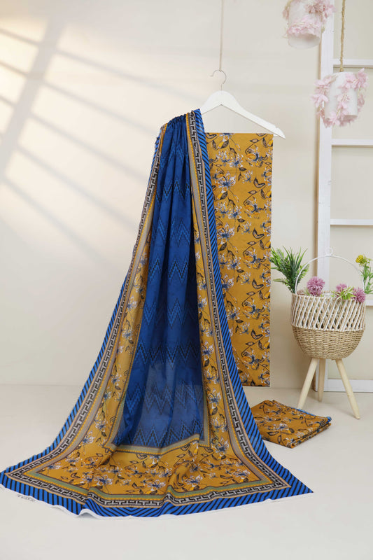 3Piece - Printed Doriya Lawn Suit L3PSR03