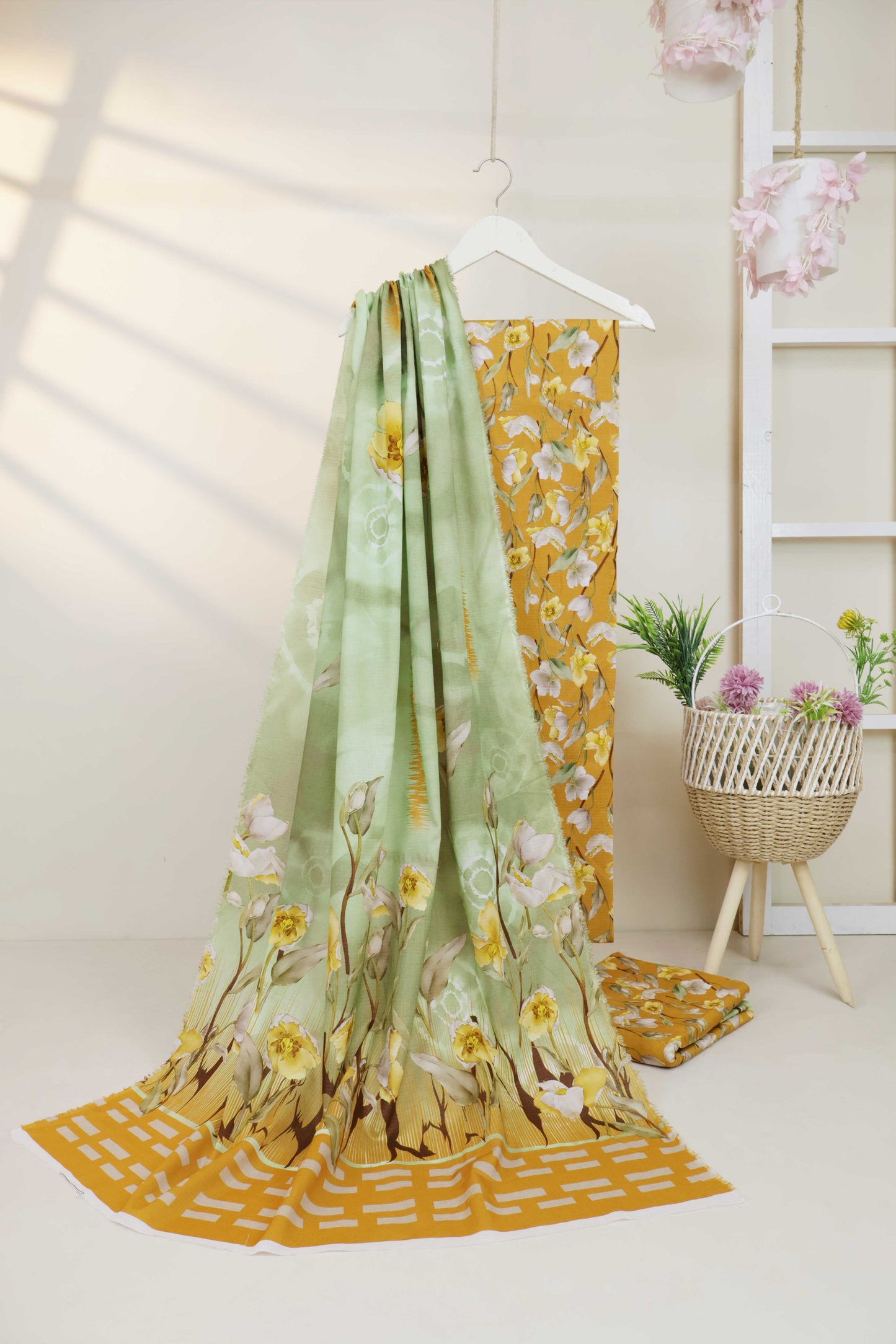 3Piece - Printed Doriya Lawn Suit L3PSR02