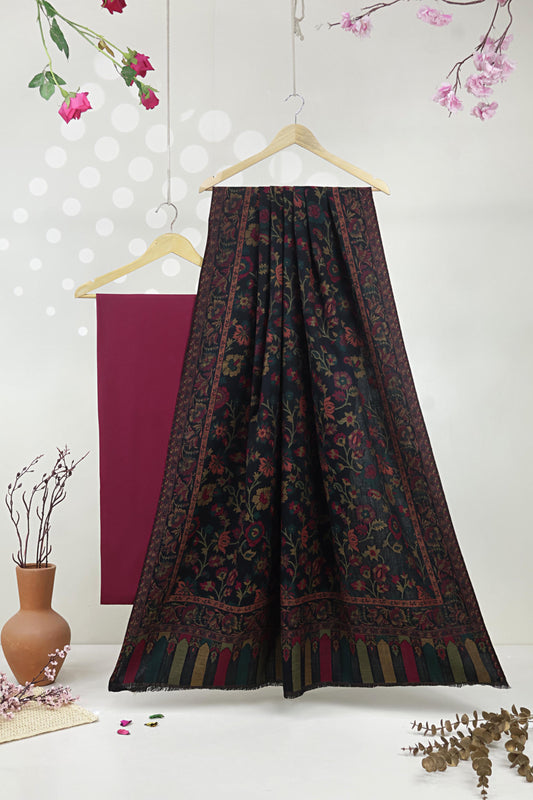 3Piece -Karandi with Pashmina Shawl KP26MR08