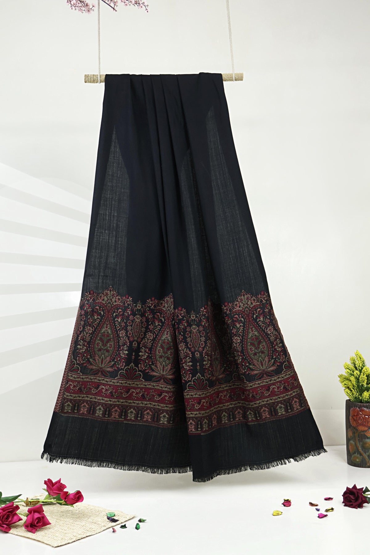 3Piece -Karandi with Pashmina Shawl KP26DMR28