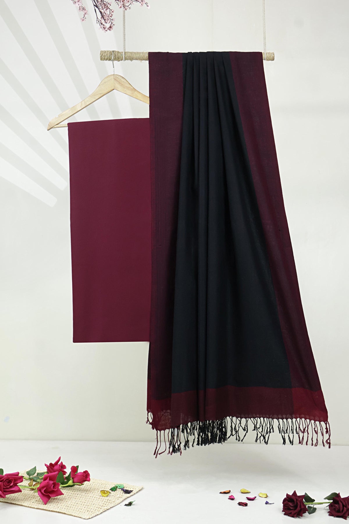 3Piece -Karandi with Pashmina Shawl KP26DMR29