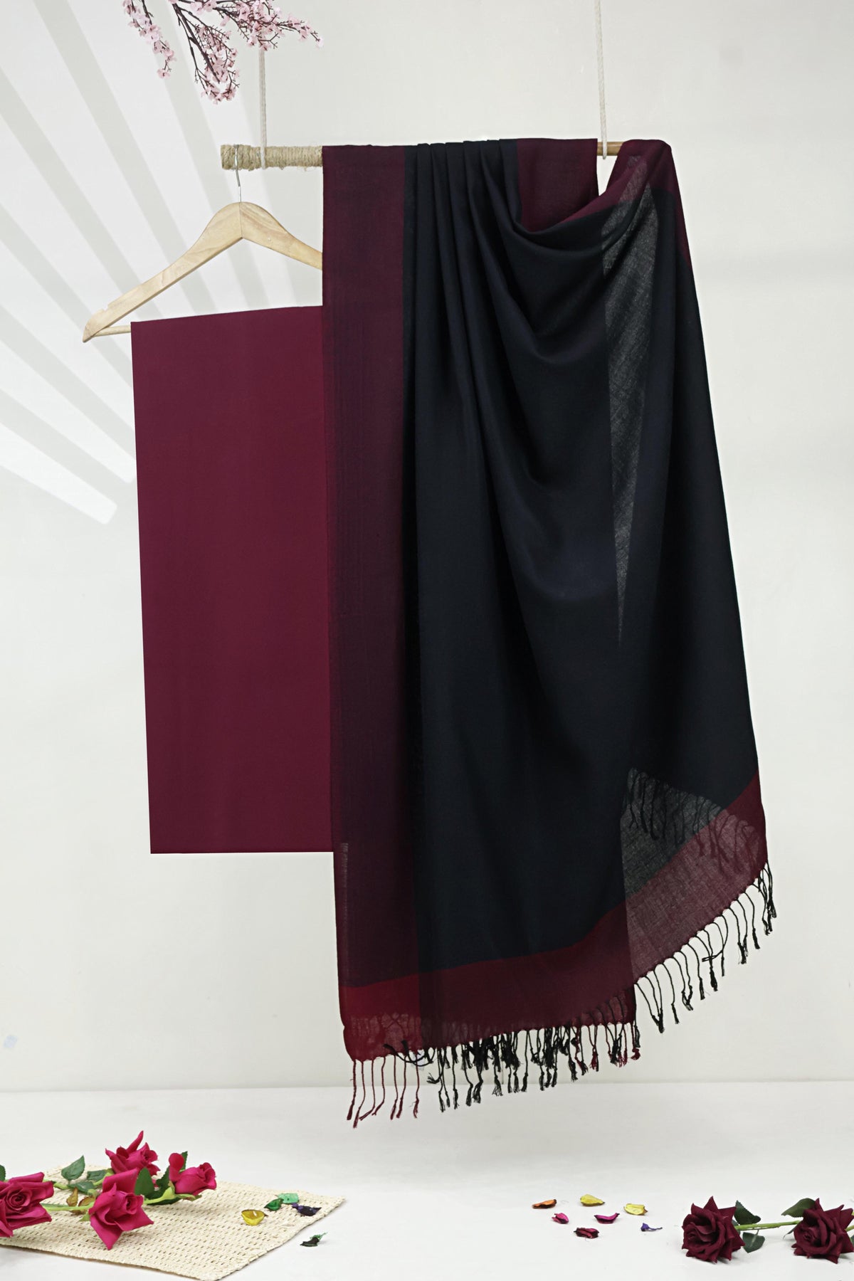 3Piece -Karandi with Pashmina Shawl KP26DMR29