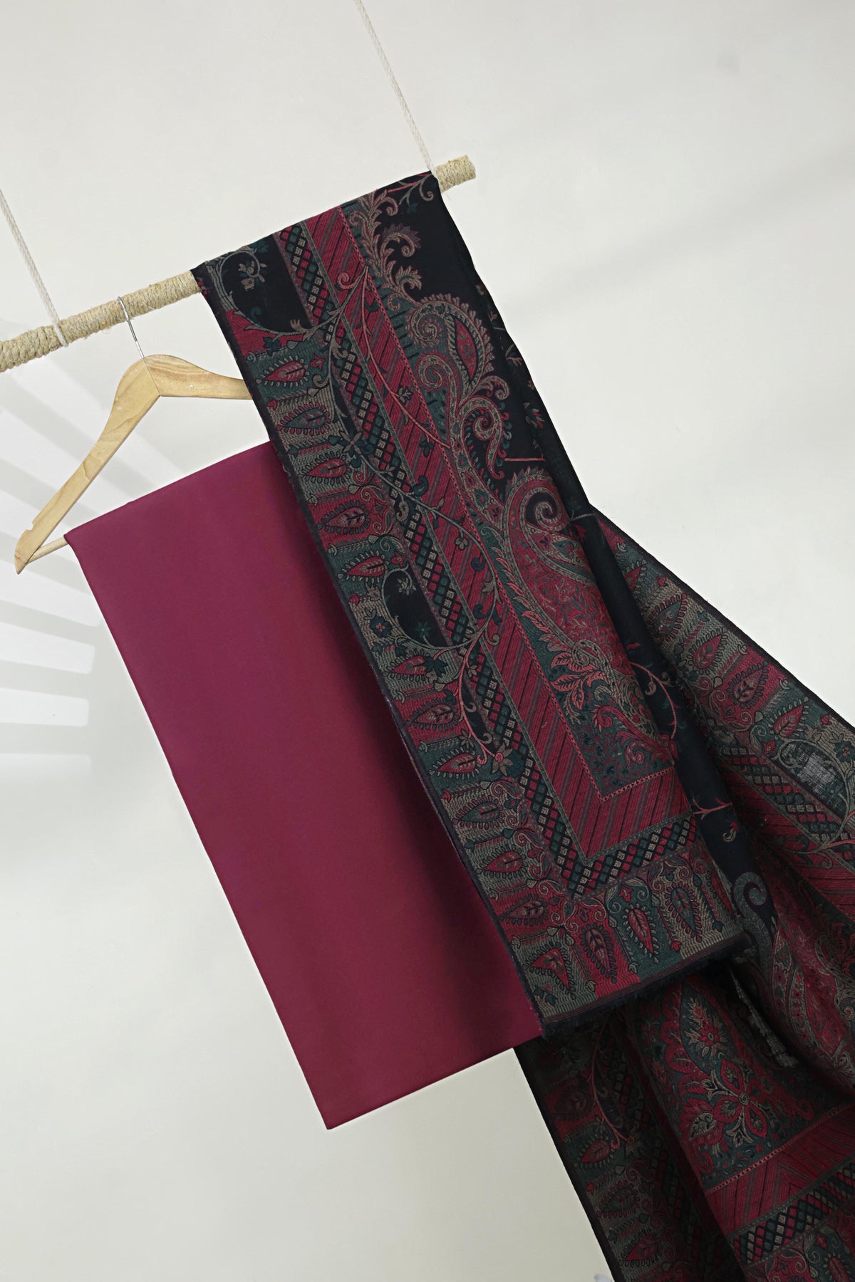 3Piece -Karandi with Pashmina Shawl KP26MR12