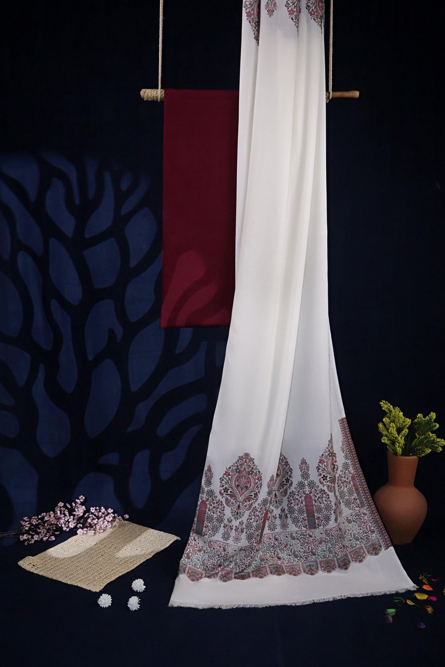 3Piece -Karandi with Pashmina Shawl KP26DMR06