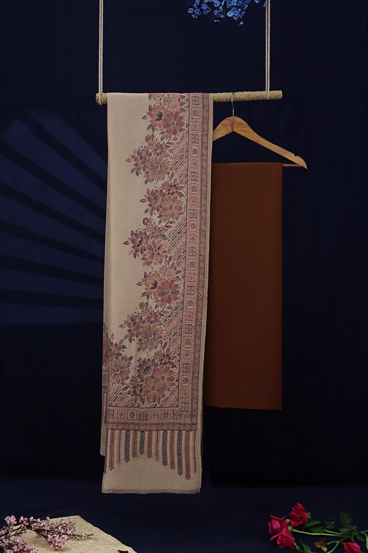 3Piece -Karandi with Pashmina Shawl KP26DRS23