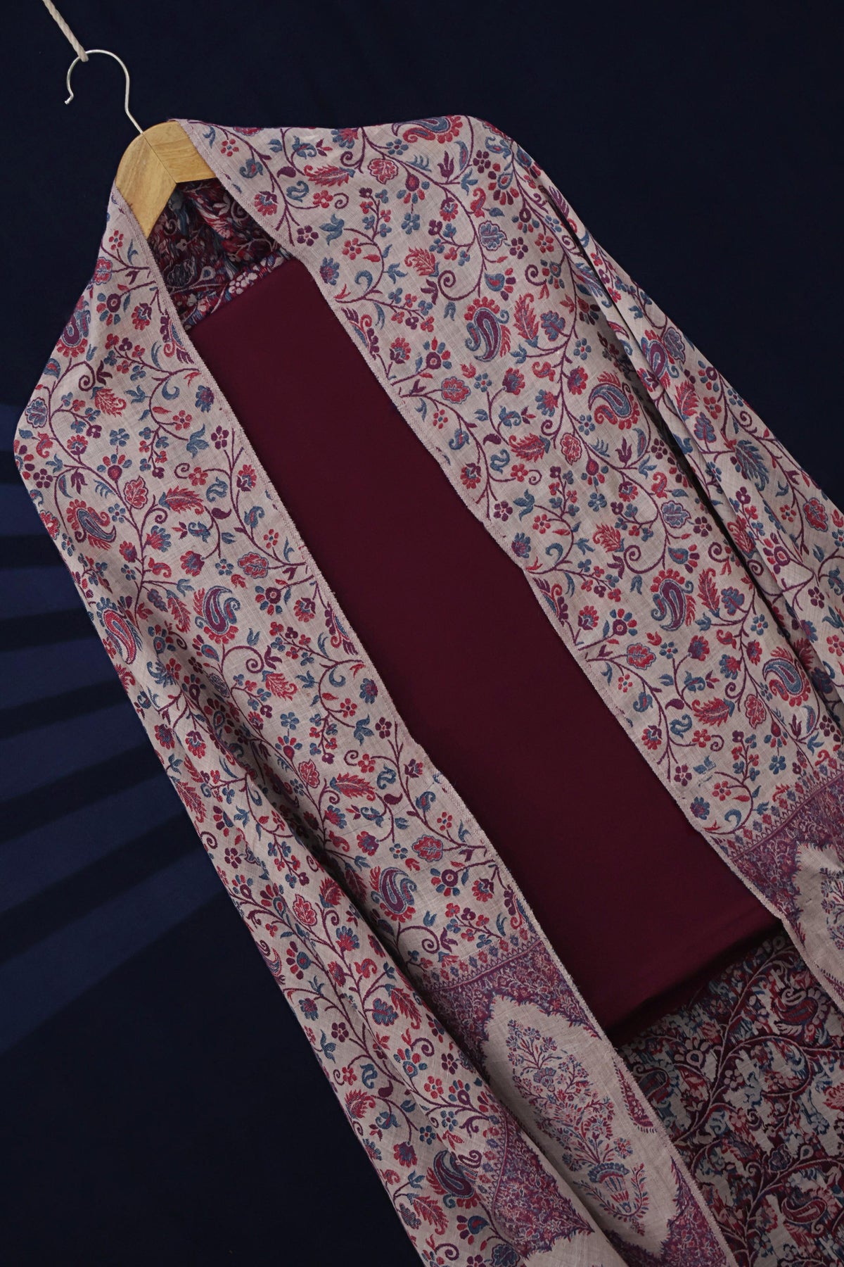 3Piece -Karandi with Pashmina Shawl KP26DMR38