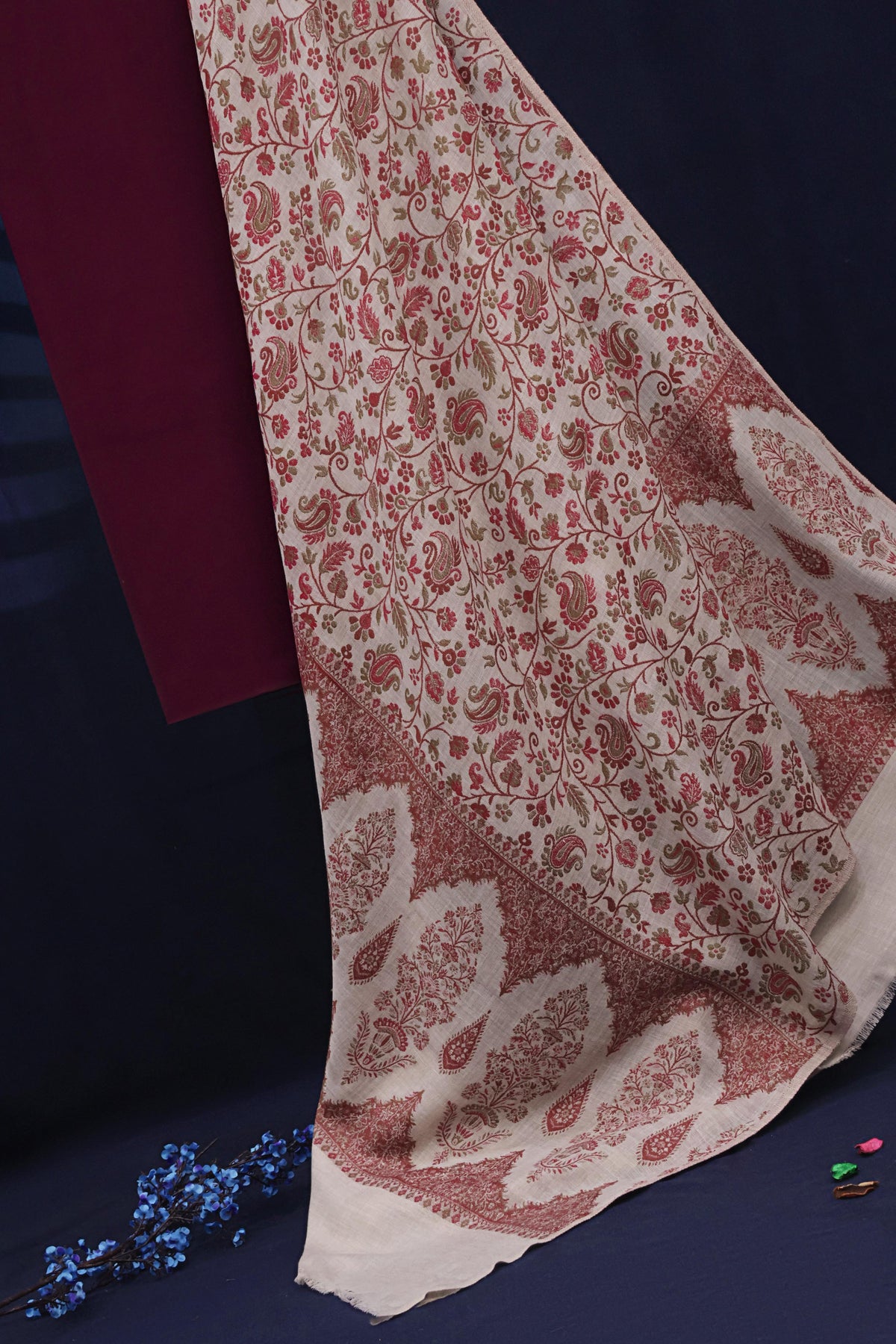 3Piece -Karandi with Pashmina Shawl KP26MR18