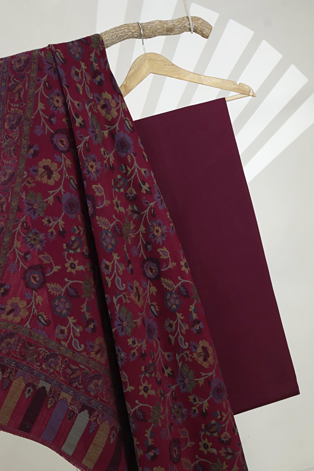 3Piece -Karandi with Pashmina Shawl KP26DMR35