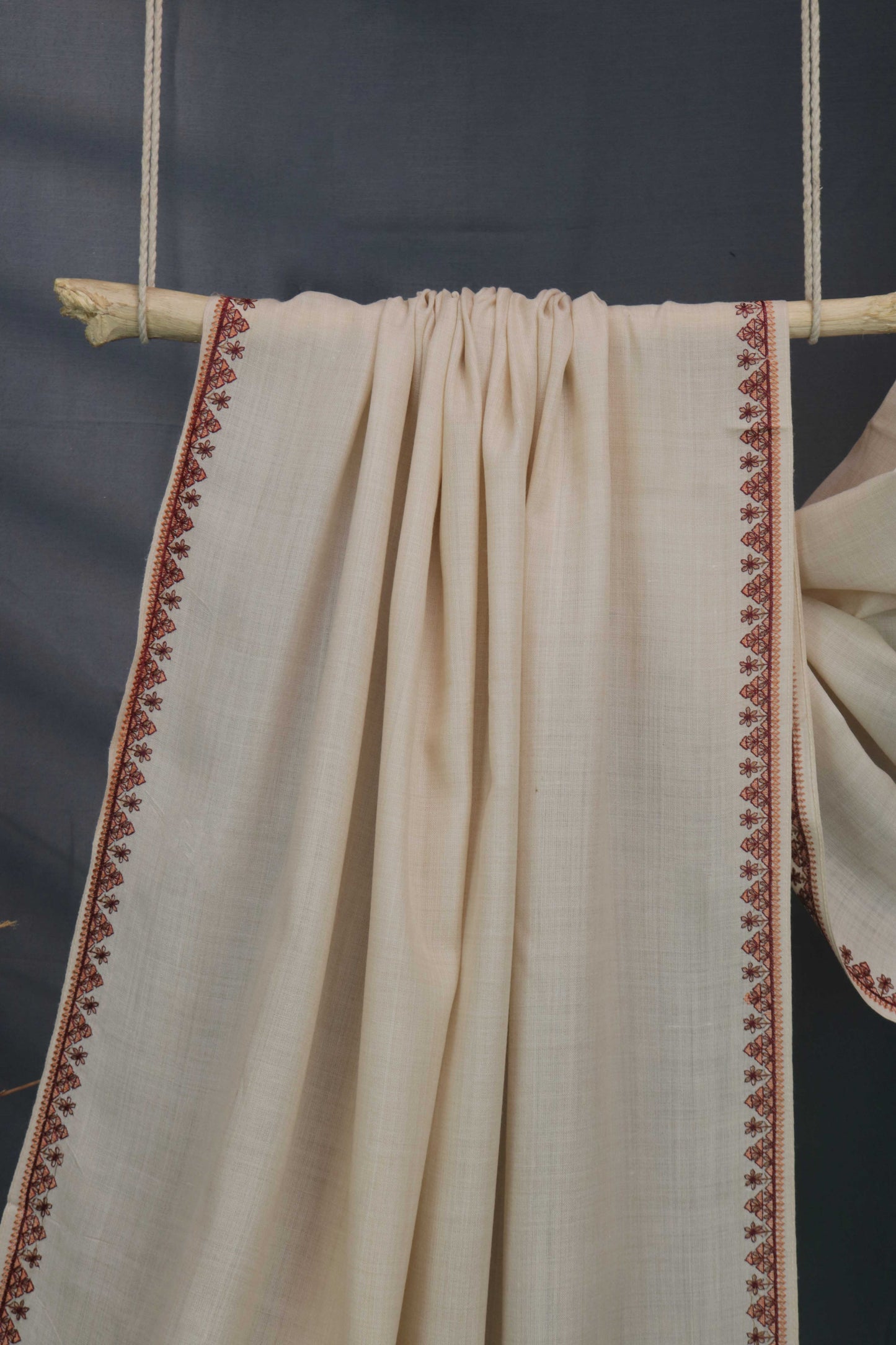 4 Side Embroidered Broder Pashmina Shawl 3505C