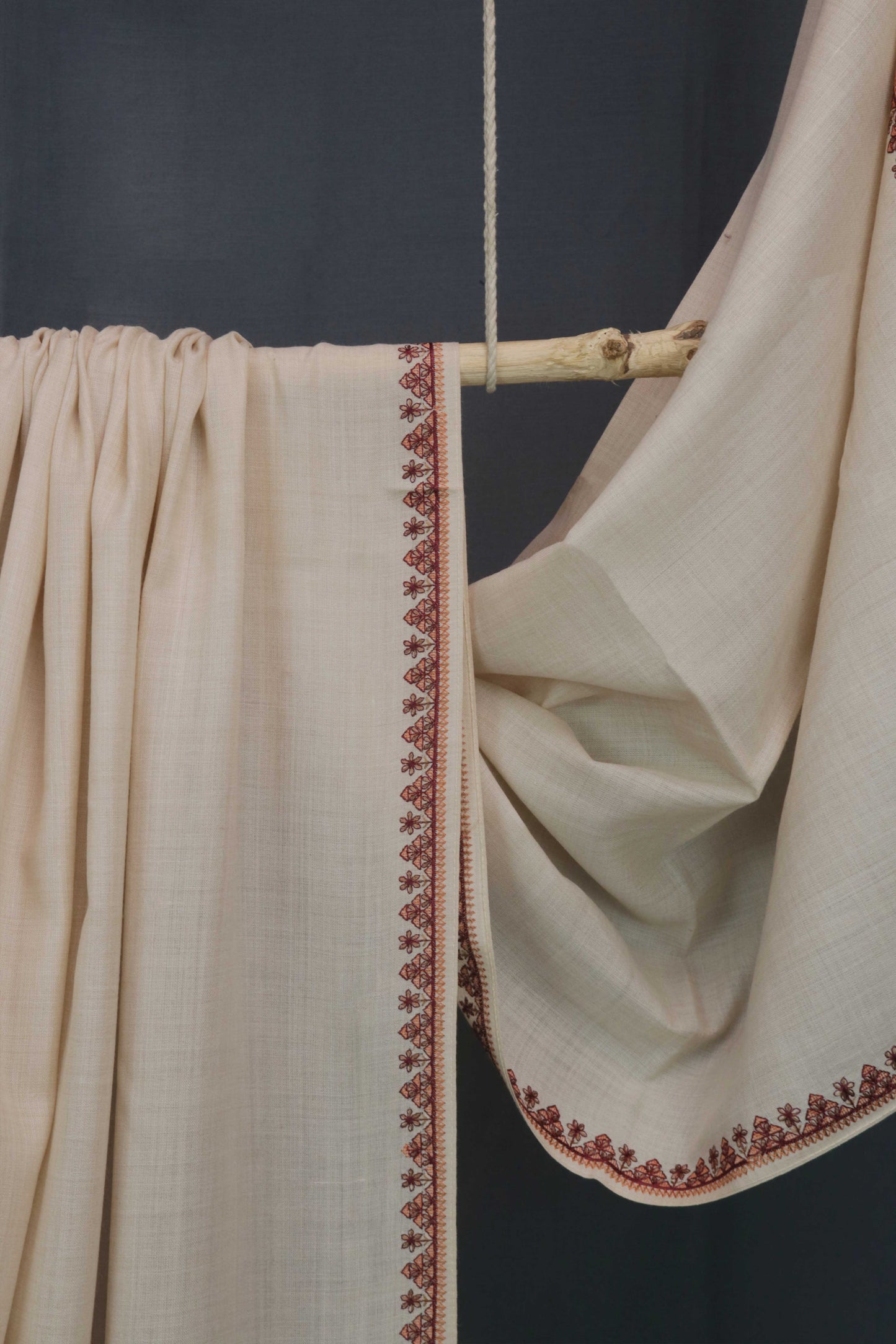 4 Side Embroidered Broder Pashmina Shawl 3505C