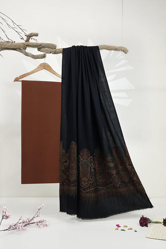 3Piece -Karandi with Pashmina Shawl KP26DRS25