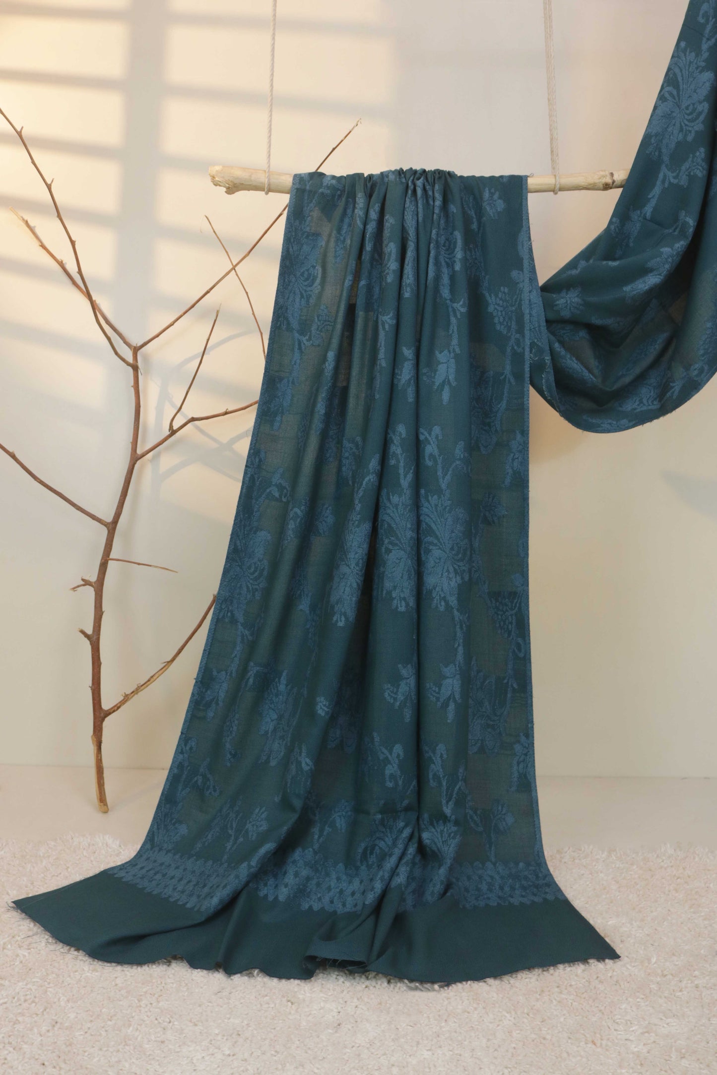Velvet Embose Wool Shawl 3549B