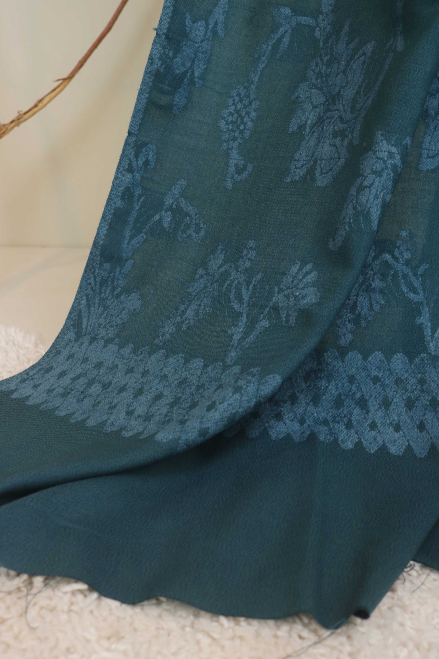 Velvet Embose Wool Shawl 3549B