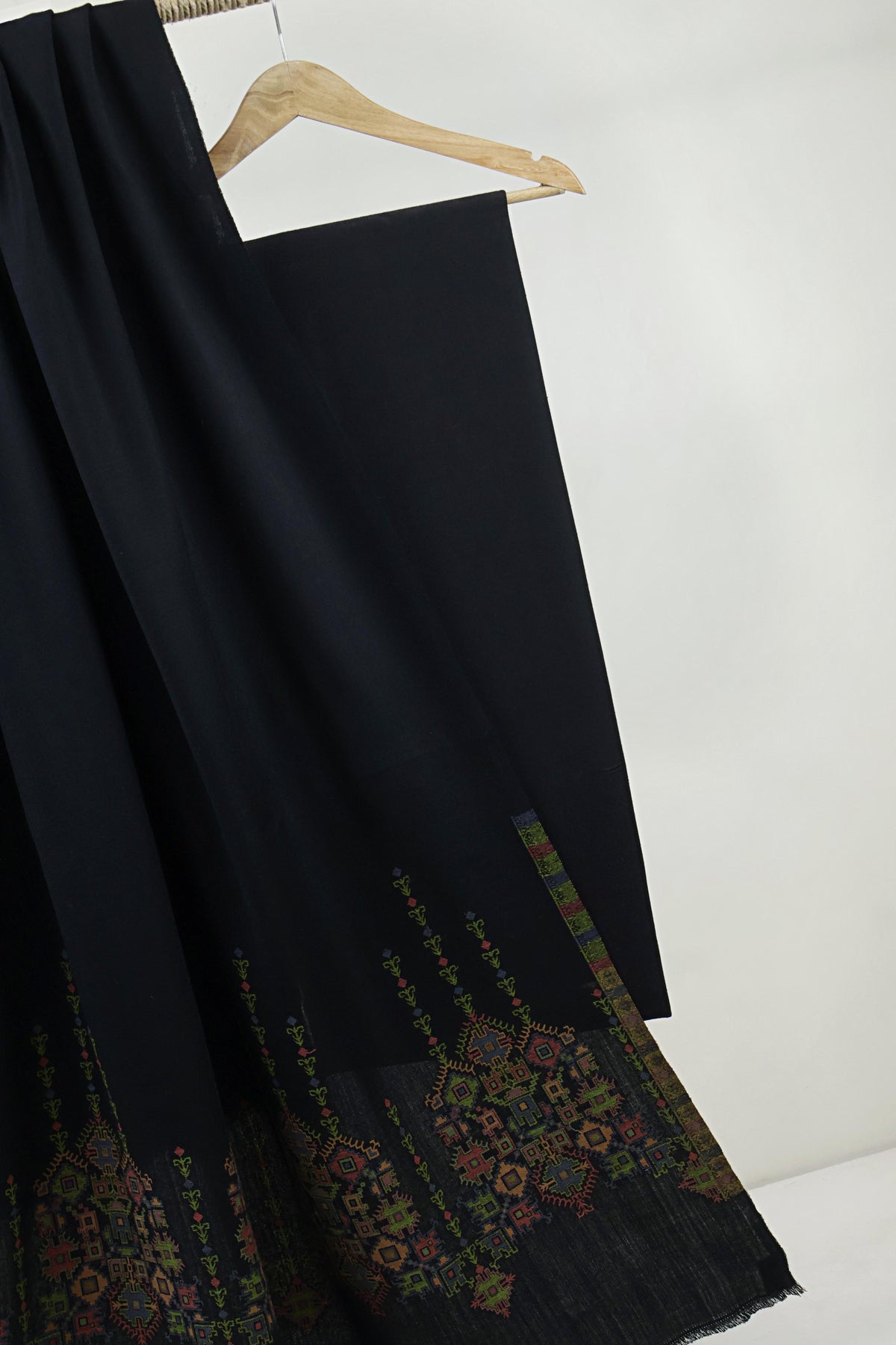 3Piece -Karandi with Pashmina Shawl KP26BLK21