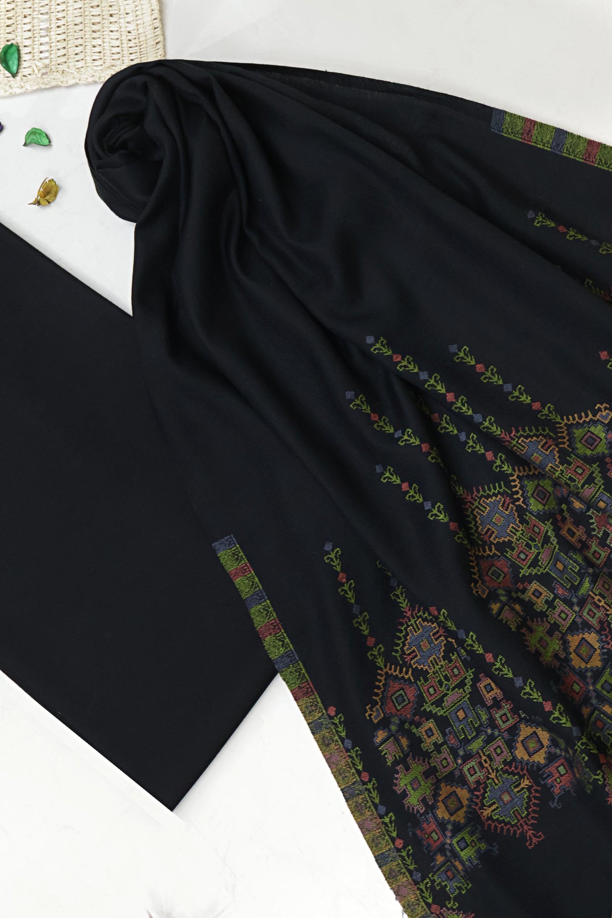 3Piece -Karandi with Pashmina Shawl KP26BLK21