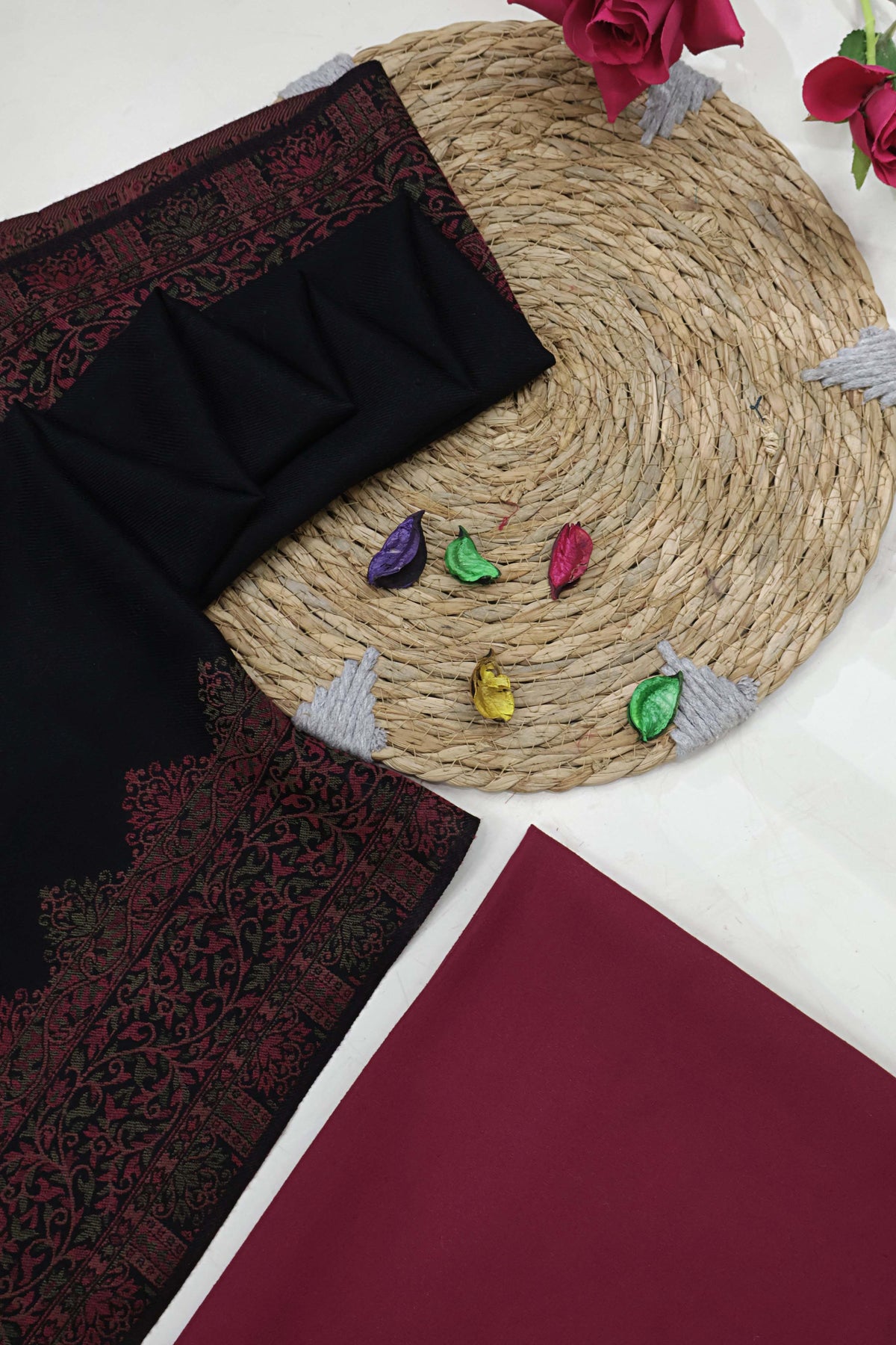 3Piece -Karandi with Pashmina Shawl KP26MR16