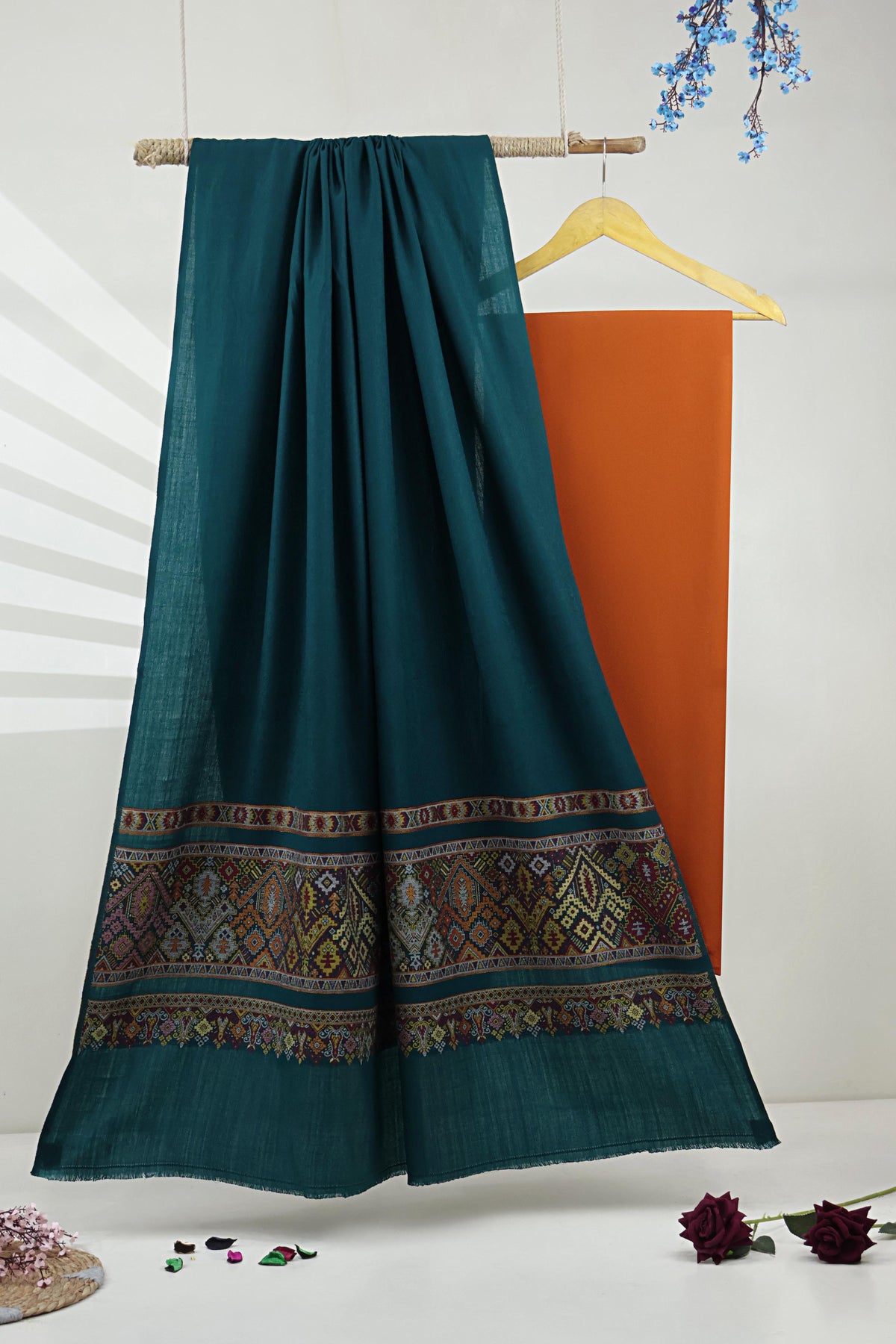3Piece -Karandi with Pashmina Shawl KP26ORG05