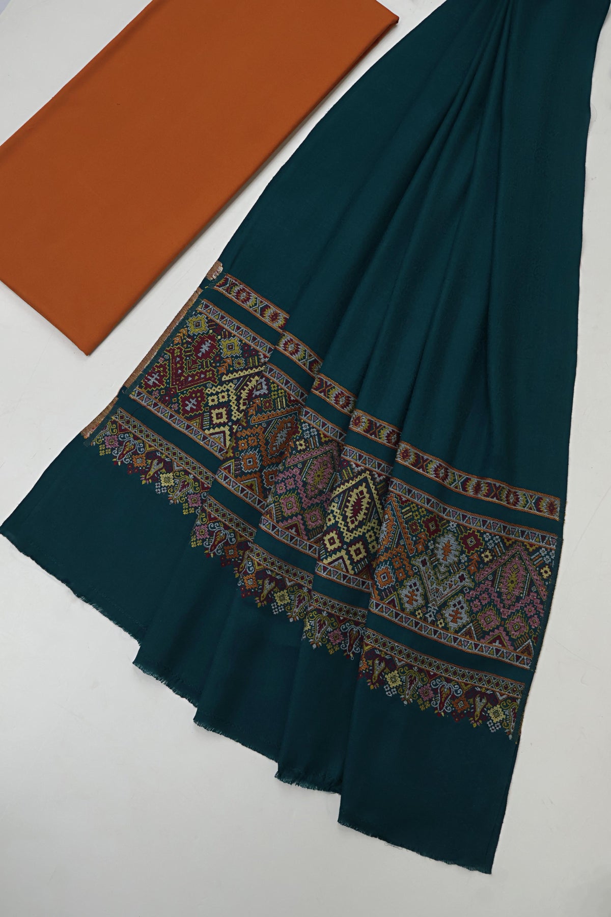 3Piece -Karandi with Pashmina Shawl KP26ORG05