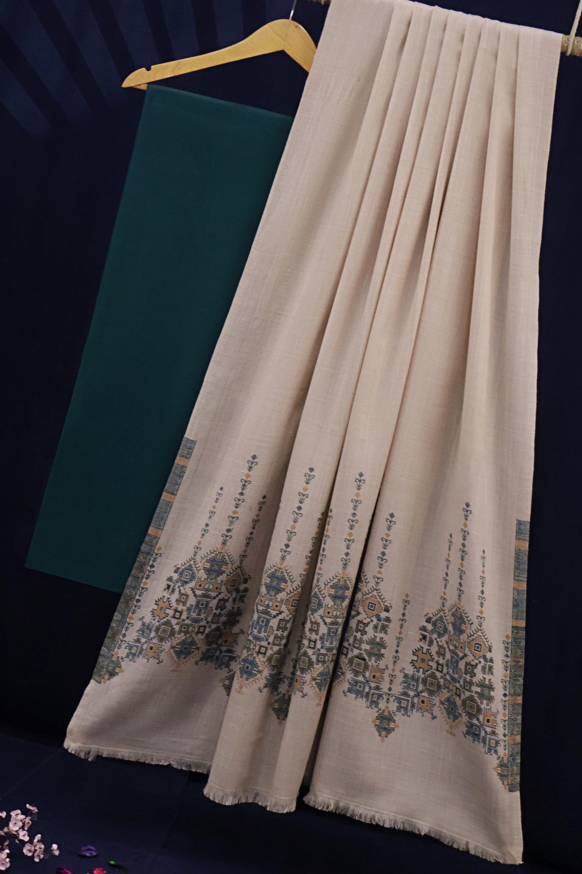 3Piece -Karandi with Pashmina Shawl KP26ZN04
