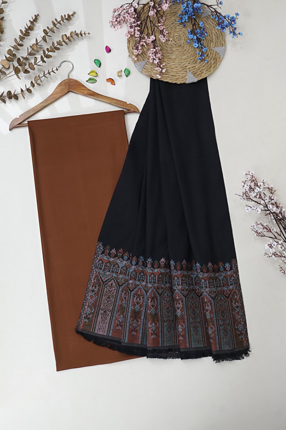 3Piece -Karandi with Pashmina Shawl KP26DRS31