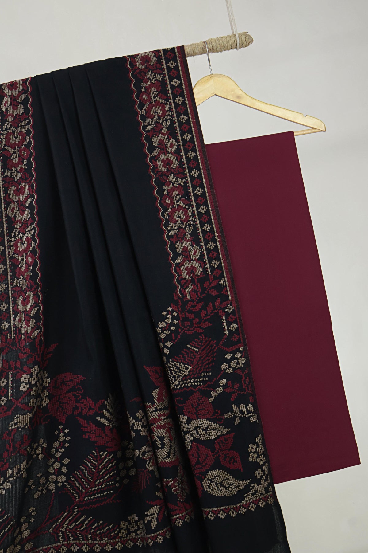 3Piece -Karandi with Pashmina Shawl KP26MR20