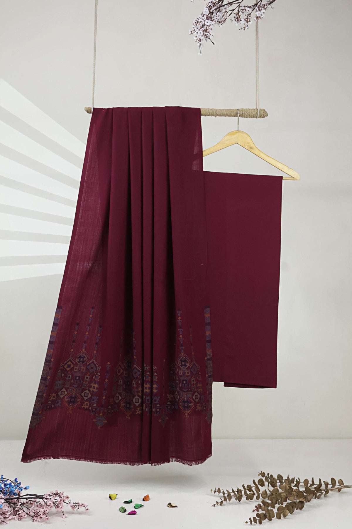3Piece -Karandi with Pashmina Shawl KP26MR21