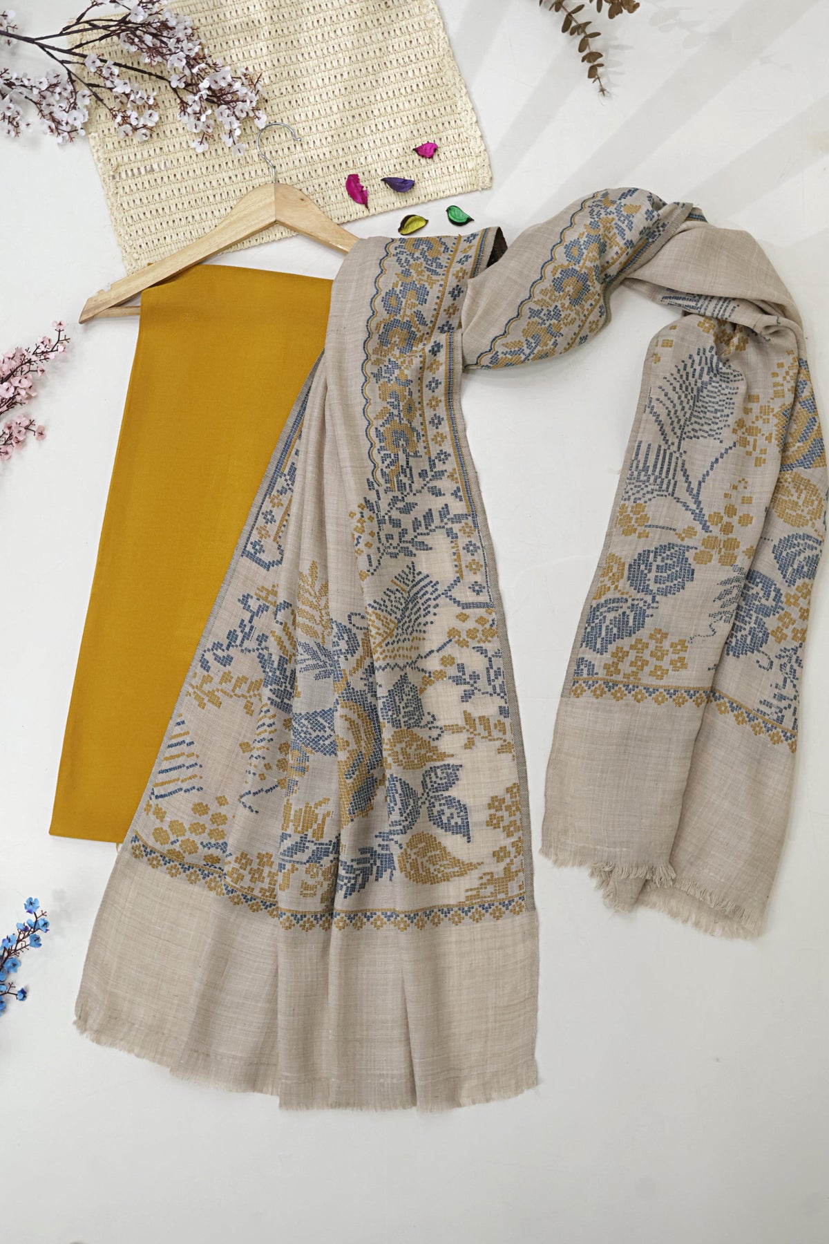 3Piece -Marina with Pashmina Shawl  KP26MSD03