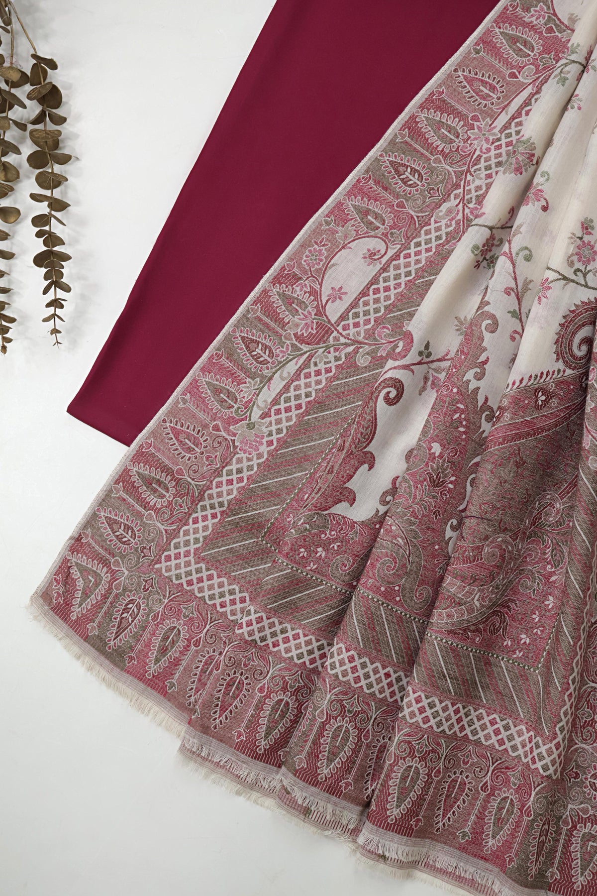 3Piece -Karandi with Pashmina Shawl KP26MR22