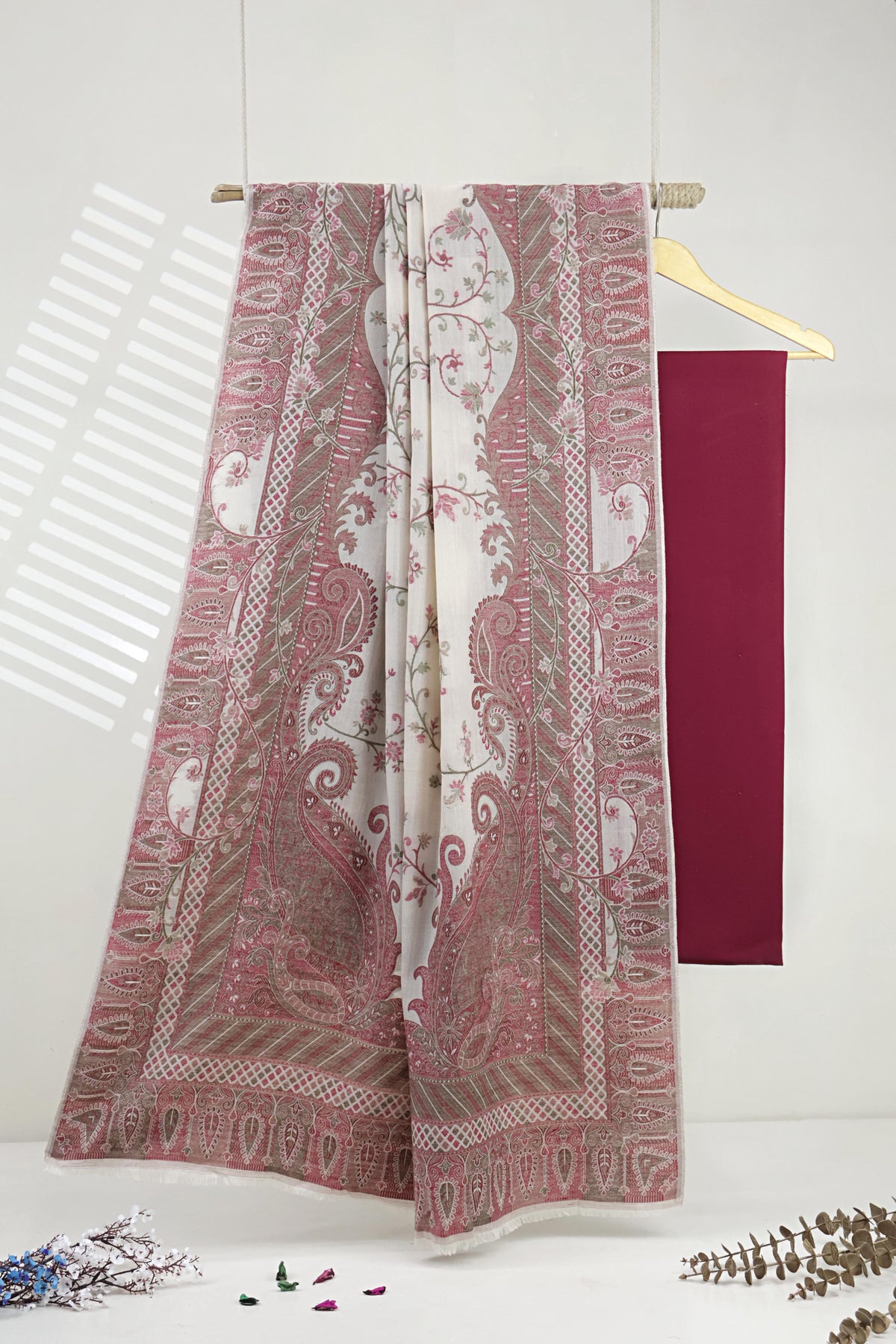 3Piece -Karandi with Pashmina Shawl KP26MR22