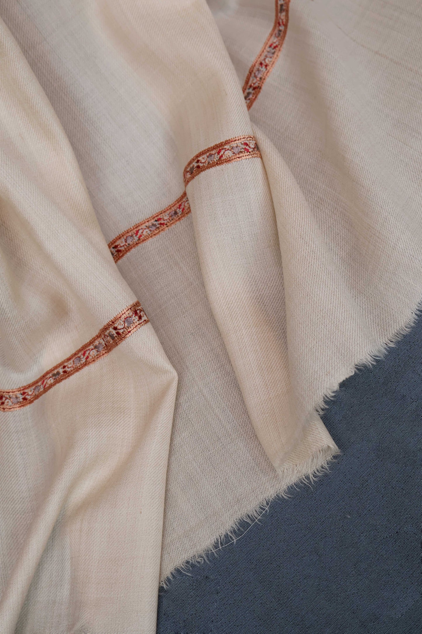 4 Side Embroidered Broder Pashmina Shawl 3636CC