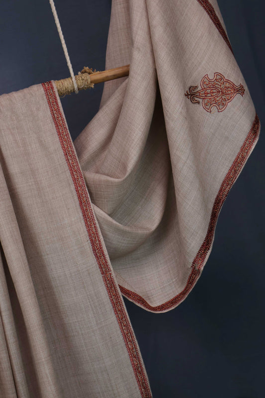 Embroidered Broder Pashmina Shawl FG0027-Medium skin