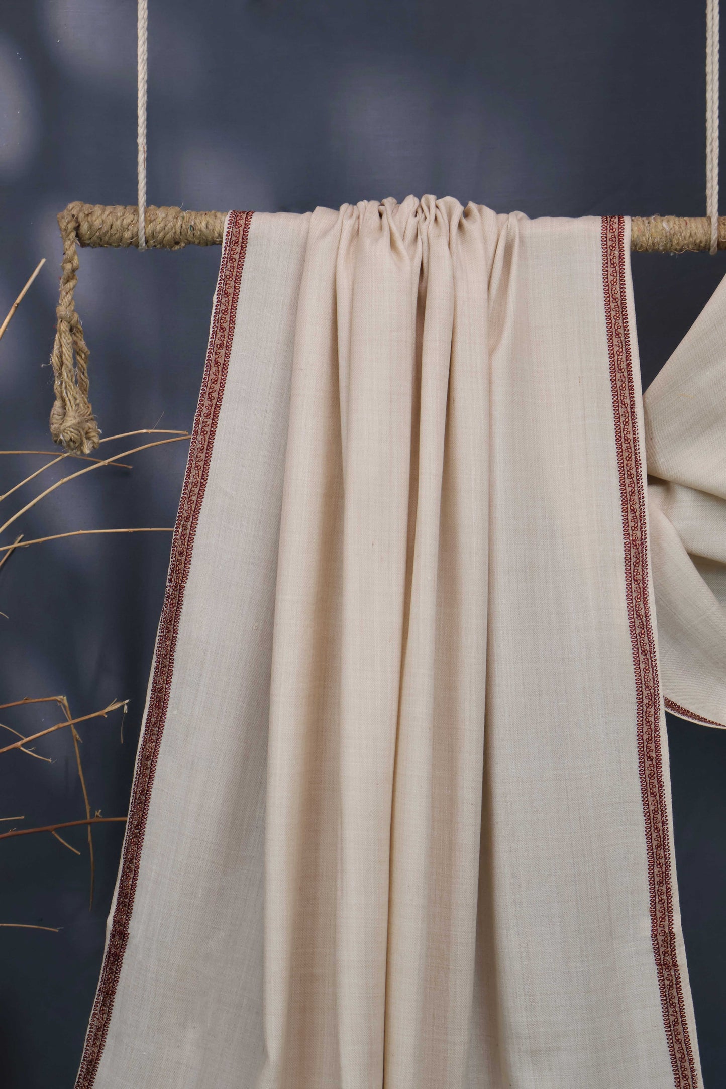 Embroidered Broder Pashmina Shawl FG0027-light skin