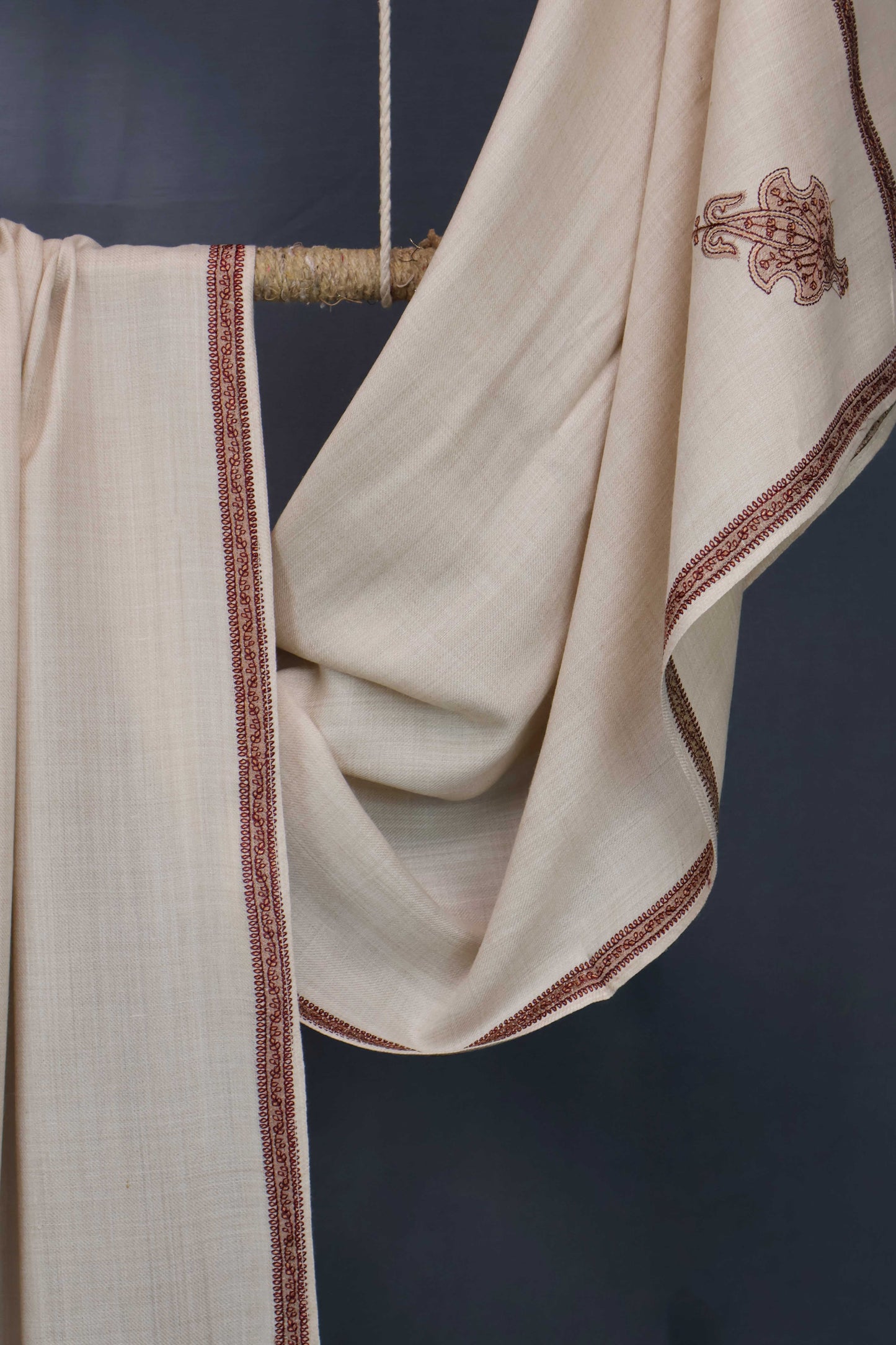 Embroidered Broder Pashmina Shawl FG0027-light skin