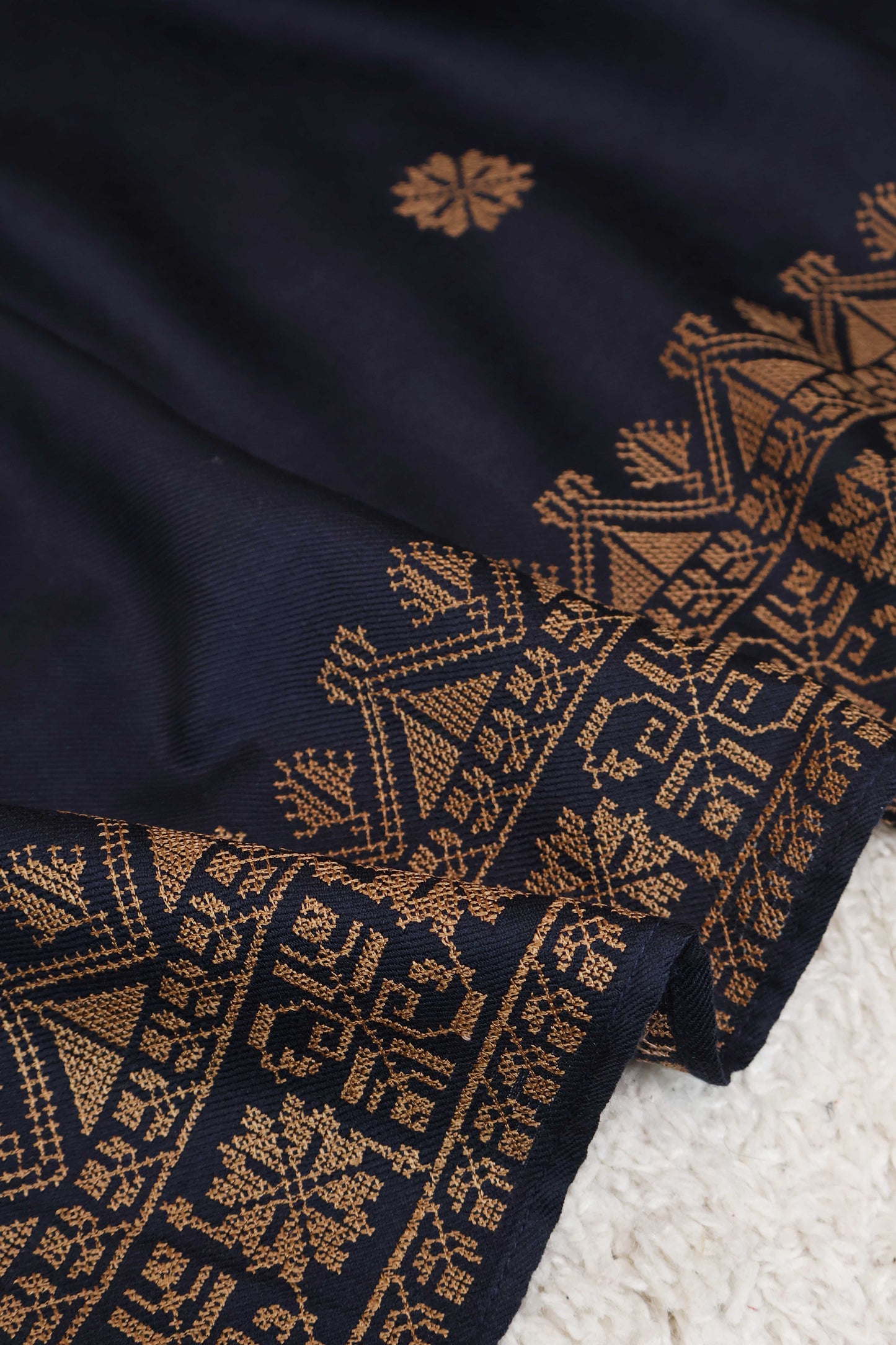 Embroidered Pashmina Navy Blue Shawl  Sh52