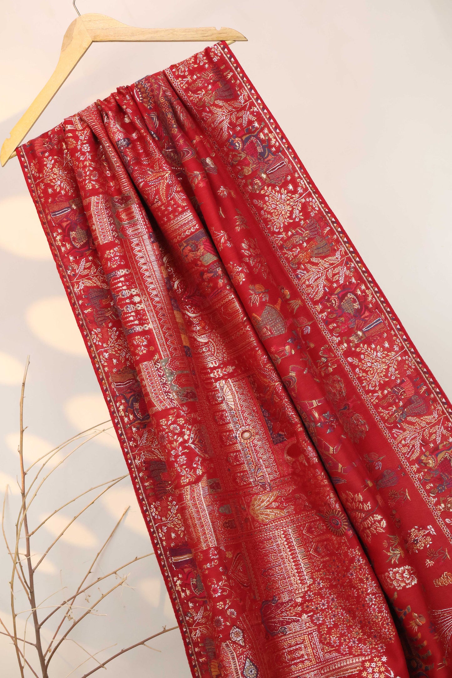 Luxury Kashmiri-Style Jacquard Shawl PDWSH12