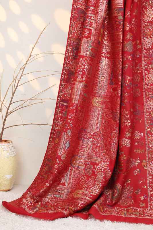 Luxury Kashmiri-Style Jacquard Shawl PDWSH12