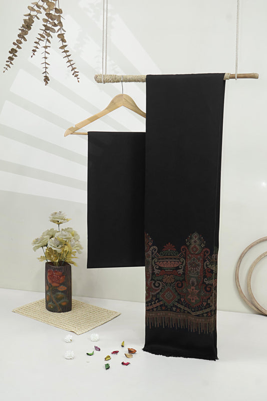 3Piece -Karandi with Pashmina Shawl KP26BLK13